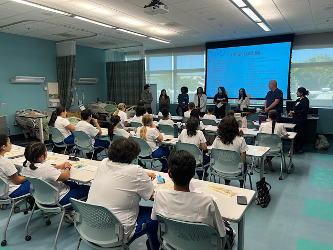 Students in a classroom 